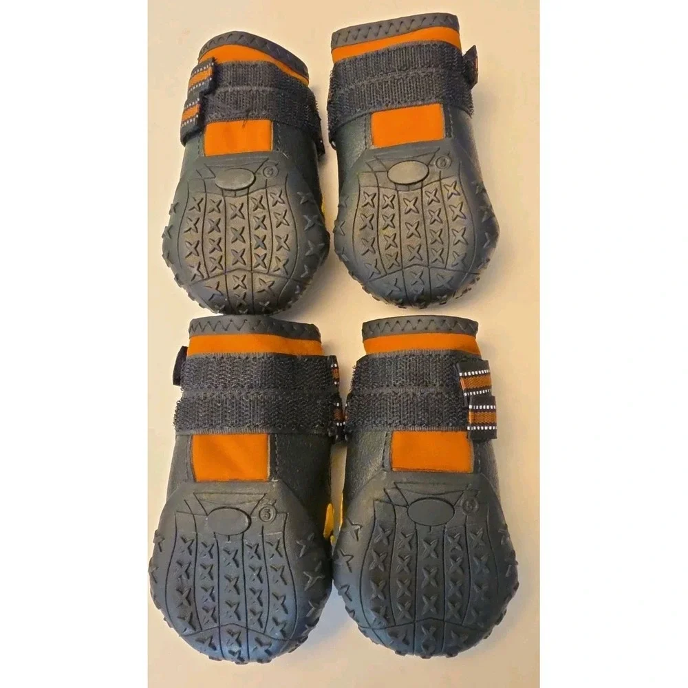 Covertsafe Dog Boots Rugged Soles Size 5 Black Orange Paw Protection Shoes